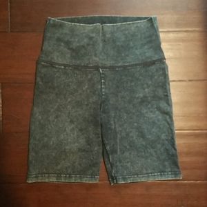 Washed black aerie bike shorts
